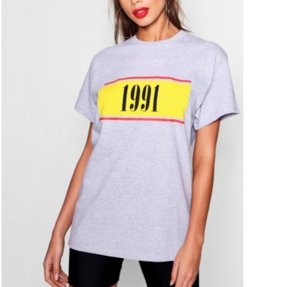 Boohoo 1991 Slogan Tee - L